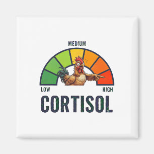 Höga kortisolnivåer V Meme Roligt Upphetsad Kyckli Magnet
