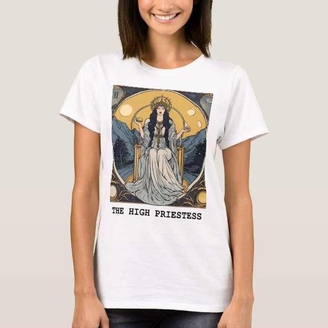 HÖGA PRIESTESS - TAROT CARD T SHIRT (Framsida)
