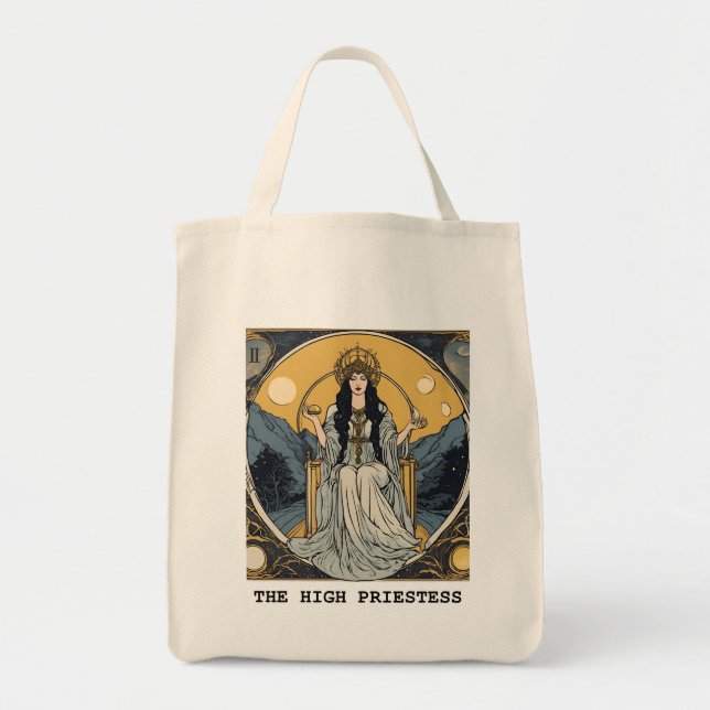 HÖGA PRIESTESS - TAROT CARD TYGKASSE (Framsidan)