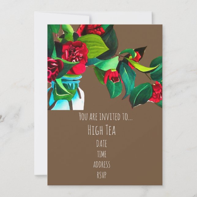 Höga Tea-flickans eftermiddagste party Inbjudningar (Framsida)