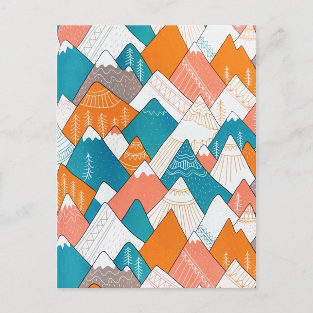 Höga toppar för världsresor i bergsområden helg vykort (Framsida)