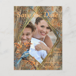 Höga träd, höstlöv & blåmesar. meddelande vykort