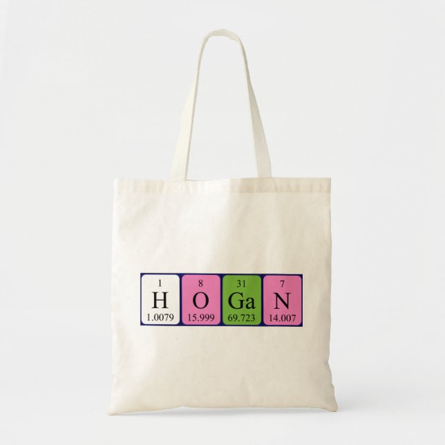 Hogan periodisk bord namn tote bag tygkasse (Framsidan)