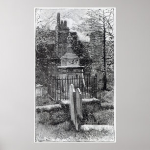 Hogarths grav i Chiswick Churchyard Poster