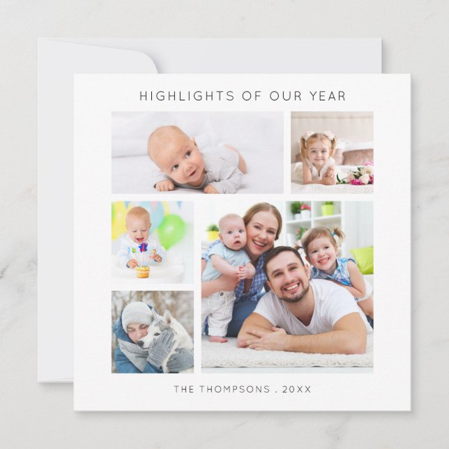 Högdagrar år 5 fotokollage jul kort (Framsida)