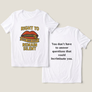 Höger att förbli tyst: Känn Rättigheterna T Shirt