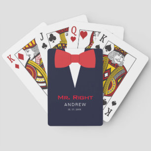Höger, blå, rolig groom casinokort