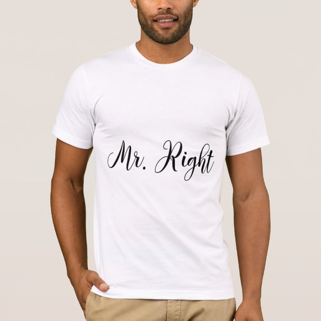 Höger Bowtie Bröllop Bachelor Tee (Framsida)
