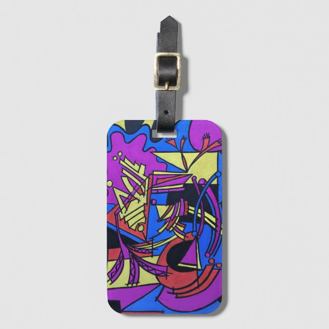 Höger Brain Lämnat Brain Hand Paected Modern Art Bagagebricka (Framsida vertikal)