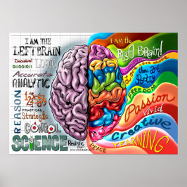 Höger Broin Lämnat Brain Poster