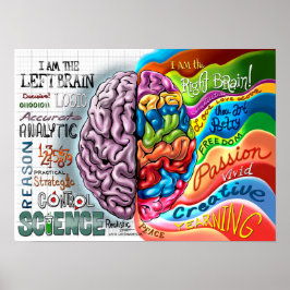 Höger Broin Lämnat Brain Poster