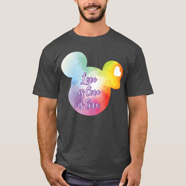 Höger bröst Kärlek är Kärlek retro T Shirt (Framsida)