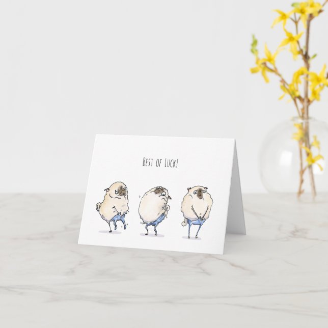 Höger Byxor, bäst i tur pug Card Kort (Gul blomma)