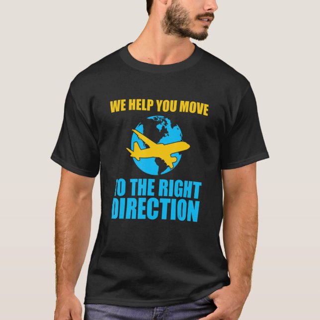 Höger Direction Luft Traffic Controller Airplan GR T Shirt (Framsida)