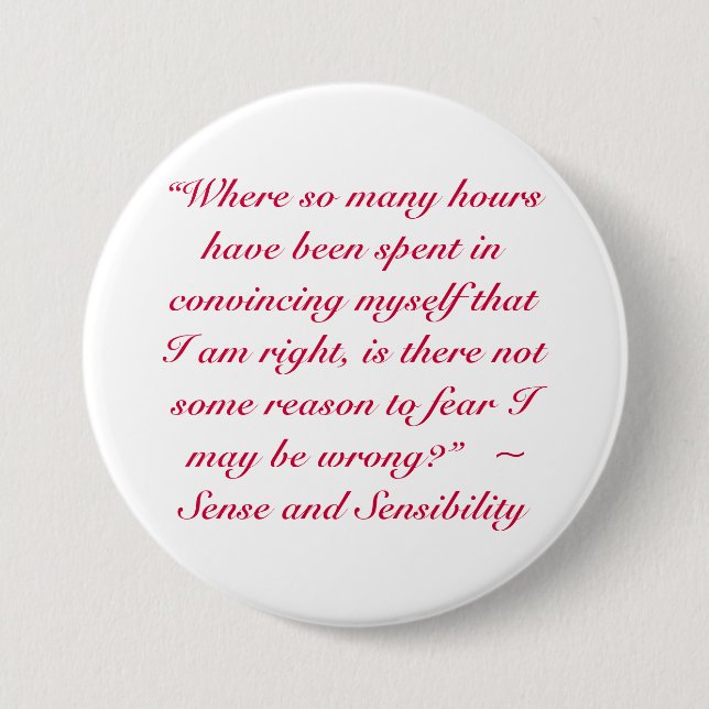 Höger eller felaktig Jane Austen-citat Knapp (Framsida)