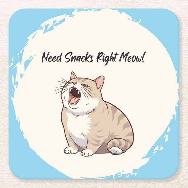 Höger för behov av Snacks Meow 6 Papper Underlägg (Framsidan)