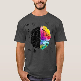 Höger för färgstark hjärnvetenskap och konstgåva o t shirt