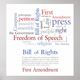 Höger för första ändringen - Tal frihet Poster