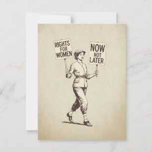 Höger för kvinnor, Vintage feministisk suffragette Vykort