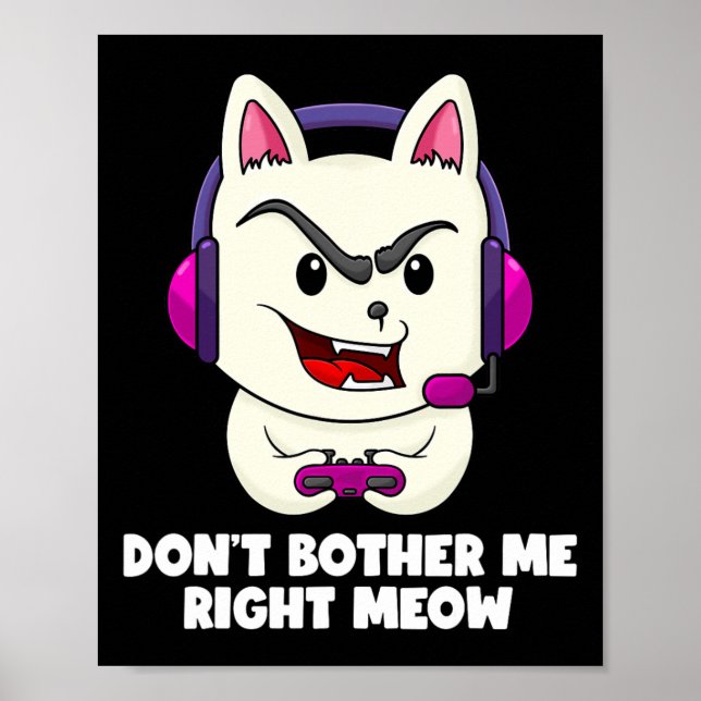 Höger för märkbart cat-videospel Meow Gamer Boys 1 Poster (Framsidan)