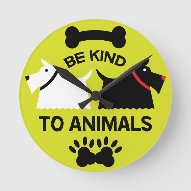 Höger för skydd av hund välbefinnande | Hundägare  Rund Klocka (Framsida)