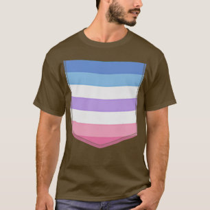Höger Gay pride Bi Gender Flagga Pocket Lgbt T Shirt
