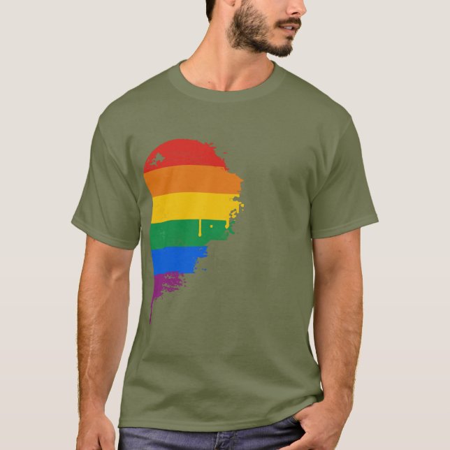 HÖGER HALV HJÄRTA FÖR REGNBÅGE - .PNG TEE (Framsida)