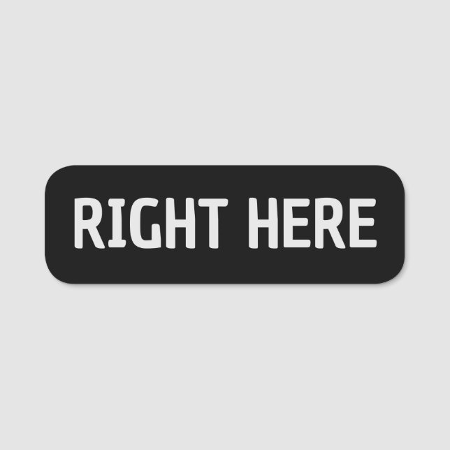 Höger här Namn bricka Namnbricka (Framsida)