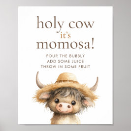 Höger Heliga Kow Momosa Baby Shower Poster