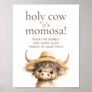 Höger Heliga Kow Momosa Baby Shower Poster