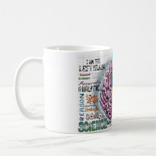 Höger hjärna som lämnas hjärnkaffemuggen kaffemugg