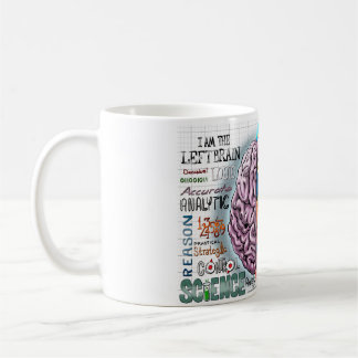 Höger hjärna som lämnas hjärnkaffemuggen kaffemugg