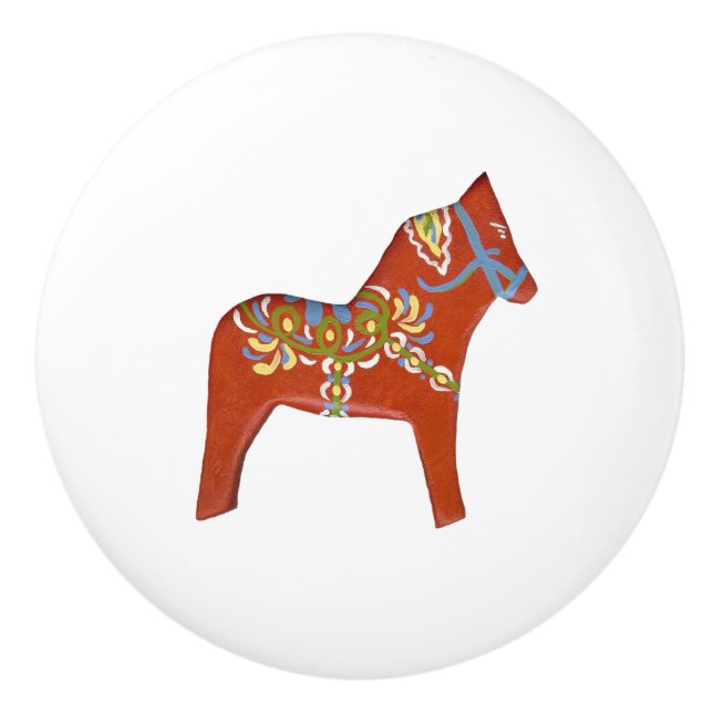 Höger inför Dala Horse Ceramic Knob Knopp (Framsidan)