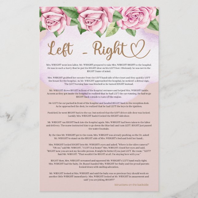 Höger Lämnat av nallens babydusch (Framsida)