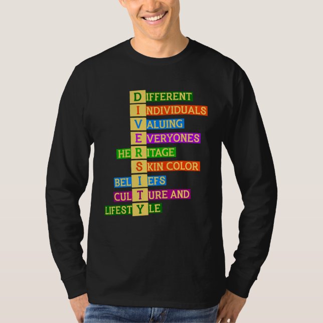 Höger Mångfald Kindness Peace Equality Inclusion T Shirt (Framsida)