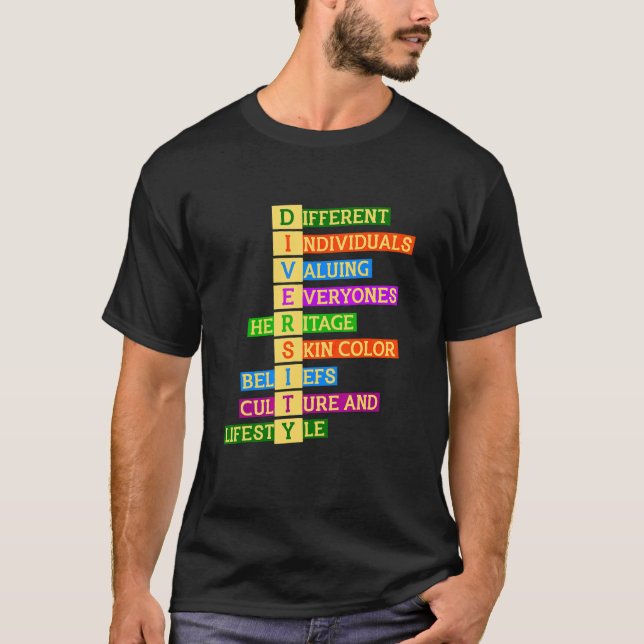 Höger Mångfald Kindness Peace Equality Inclusion T Shirt (Framsida)