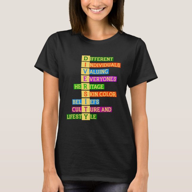 Höger Mångfald Kindness Peace Equality Inclusion T Shirt (Framsida)