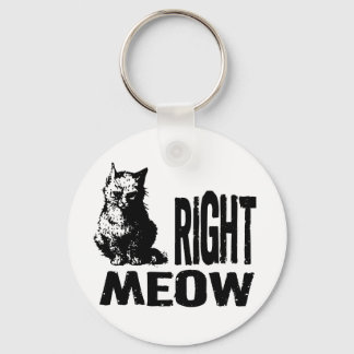 Höger MEOW! Funny Evil Kattunge Nyckelring