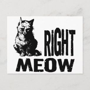 Höger MEOW! Funny Evil Kattunge Vykort