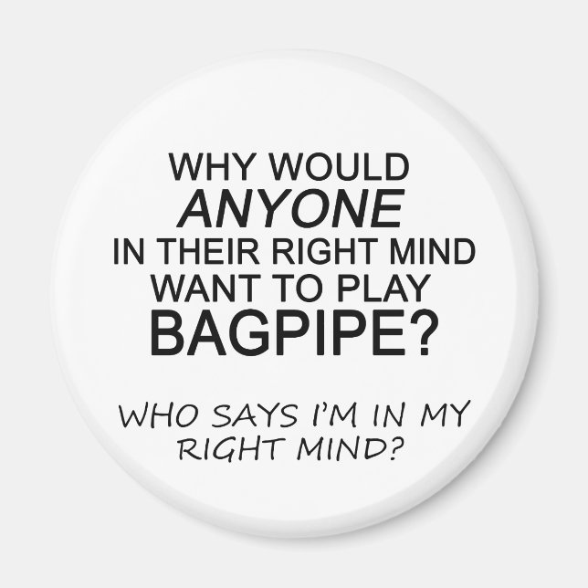 Höger Mind Bagpipe Magnet (Framsidan)