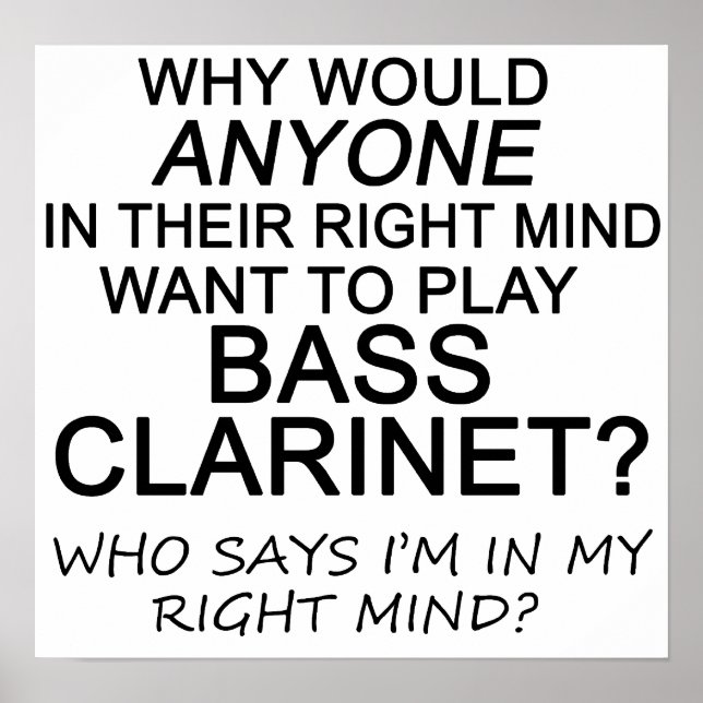 Höger Mind Bass Clarinet Poster (Framsidan)