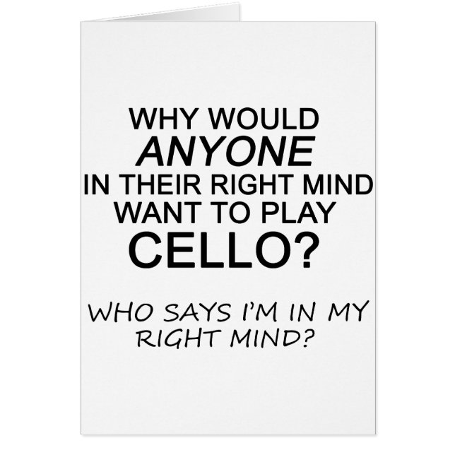 Höger Mind Cello Hälsningskort (Framsidan)