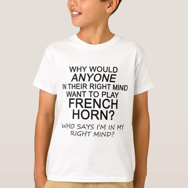 Höger Mind Fransk Horn Tee (Framsida)