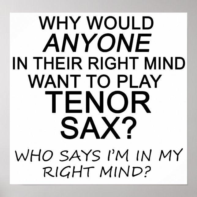 Höger Mind Tenor Sax Poster (Framsidan)