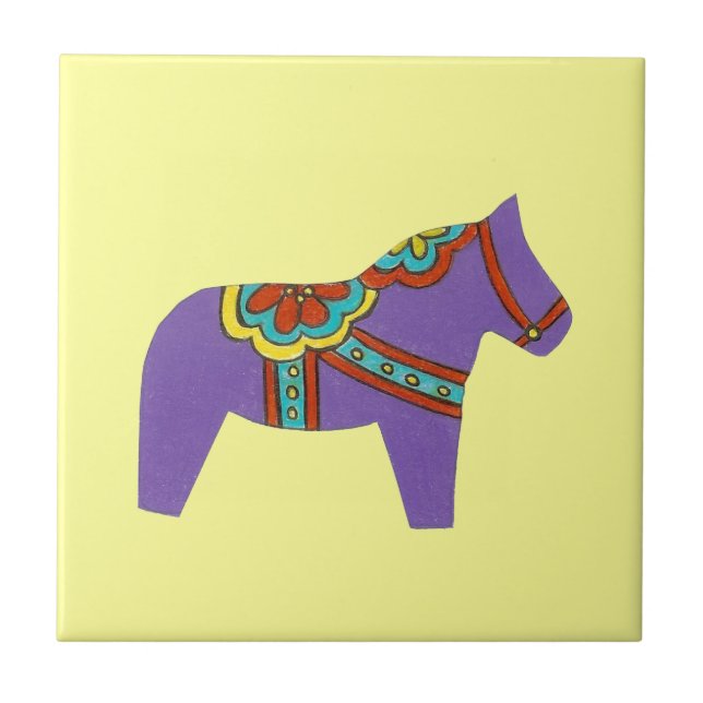 Höger mot Lila Horse Tile Kakelplatta (Framsidan)