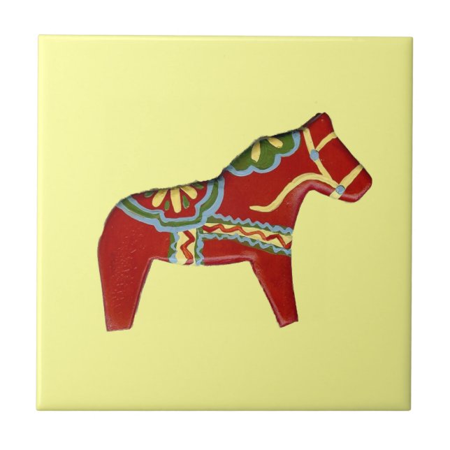 Höger mot Red Dala Horse Tile Kakelplatta (Framsidan)