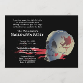 Höger natt Skull Halloween Costume Party Inbjudningar