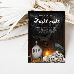 Höger natten mellan Halloween fest och Fladdermus Inbjudningar
