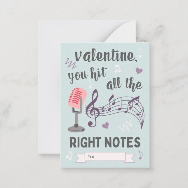 Höger Notes Classroom Valentines Day Note Card Anteckningskort (Framsida)