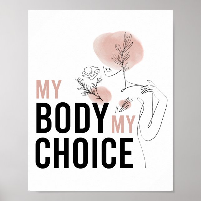 Höger, Pro Choice, mitt kropp mitt val Poster (Framsidan)